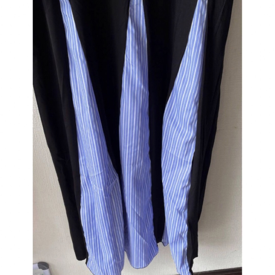 ワンピース Tシャツワンピ 半袖 ブラック 4XL フレア Aライン オルチャン レディースのワンピース(ロングワンピース/マキシワンピース)の商品写真