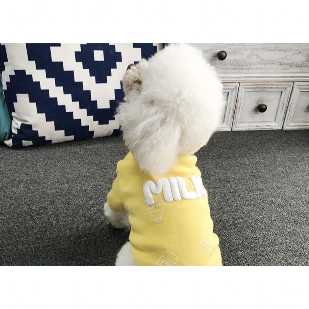 犬服　犬　服　ドッグウェア　Tシャツ　ペット　イエロー　ミルク　Ｌ その他のペット用品(犬)の商品写真