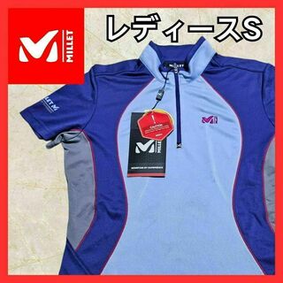 MILLET ミレー Tシャツ レディースS ブルー 半袖アウトドア スポーツ(Tシャツ(半袖/袖なし))