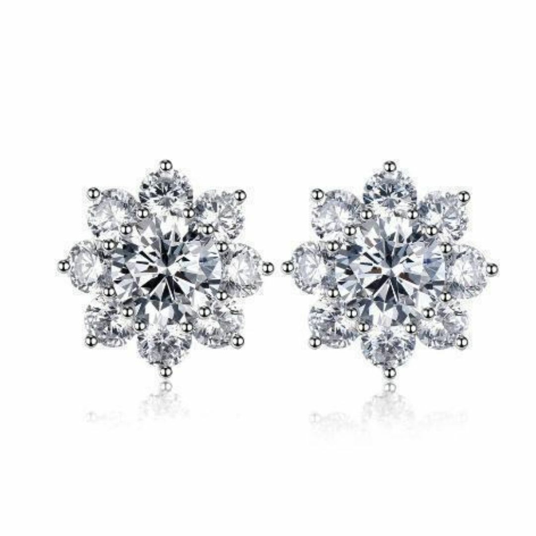 ⁕⁎匿名配送⁎⁕⁎　モアサナイトDカラー　0.5CT　サンフラワーピアス レディースのアクセサリー(ピアス)の商品写真