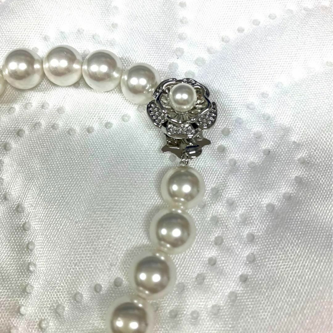 ♦️新品本貝パールネックレス♦️天然貝真珠ホワイト♦️8mm47㎝♦️ レディースのアクセサリー(ネックレス)の商品写真