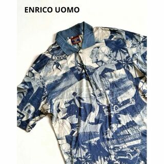 エンリココベリ(ENRICO COVERI)の【レア】イタリア製 ENRICO UOMO アールデコ時代プリント ポロシャツ(ポロシャツ)