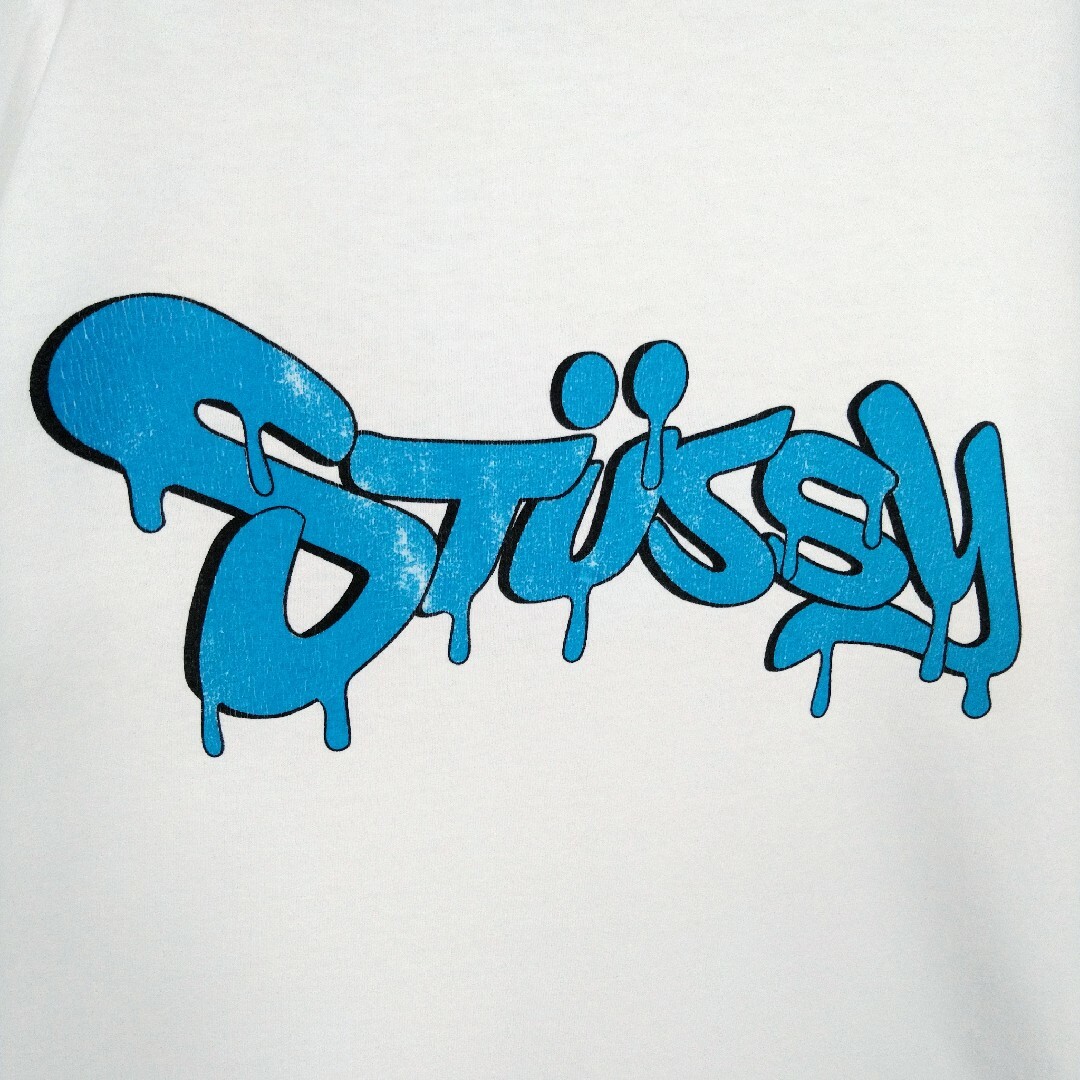 STUSSY(ステューシー)の【STUSSY】90s'紺タグ USA製　ドロップペイントアート　長袖　ロンT メンズのトップス(Tシャツ/カットソー(七分/長袖))の商品写真