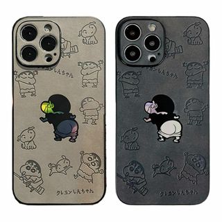 【色:グレー_サイズ:iphone15Plus】クレヨンしんちゃん iPhone(その他)