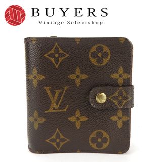 ルイヴィトン(LOUIS VUITTON)の【中古】 ルイ・ヴィトン 二つ折り財布 コンパクトジップ M61667 モノグラムキャンバス ブラウン ゴールド金具 普段使い 小物 レディース 女性 LOUIS VUITTON(財布)