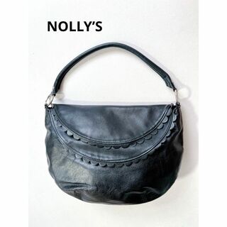 ノーリーズ(NOLLEY'S)のノーリーズ NOLLY’S ソフトレザー フリルハンドバッグ ブラック(ハンドバッグ)