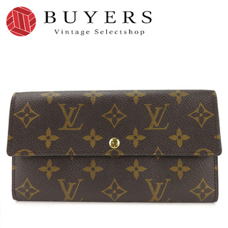 ルイヴィトン(LOUIS VUITTON)の【中古】 ルイ・ヴィトン 長財布 ポシェット・ポルトモネ・クレディ M61725 モノグラムキャンバス ブラウン ゴールド金具 二つ折り カード2枚 小物 レディース 女性 LOUIS VUITTON(財布)