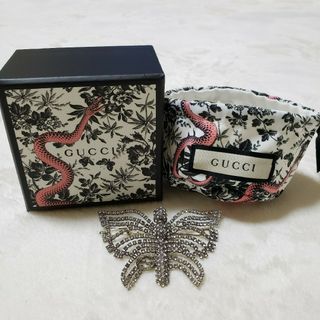 グッチ(Gucci)の正規品　GUCCI　グッチ　バタフライ　蝶　ラインストーン　バレッタ　ヘアピン(バレッタ/ヘアクリップ)