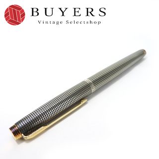 Parker - 【中古】 パーカー 万年筆 スターリングシルバー メタル K18YG シルバー イエローゴールド 18Kペン先 文房具 筆記具 メンズ 男性 PARKER