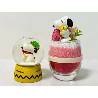 ピーナッツ(PEANUTS)の【 美品 】ピーナッツ 「スヌーピー」 プリザーブドフラワー & スノードーム(置物)