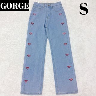 GORGE - GORGE デニム パンツ 刺繍 ハート フルレングス S