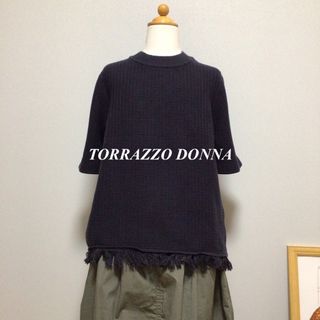 TORRAZZO DONNA トラッツォドンナ フリンジ綿混ニット^^☆(ニット/セーター)