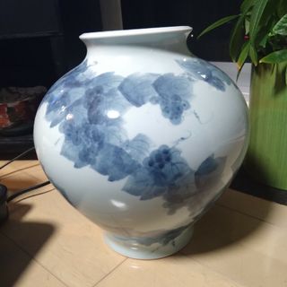 ブルーフラワー 花瓶 新品(花瓶)