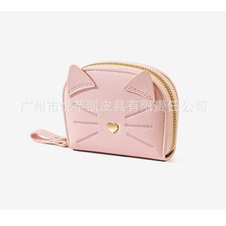 【爆売中♪】かわいい　ネコ　ポーチ　ミニ財布　便利　ピンク　サイフ　新入荷(ポーチ)