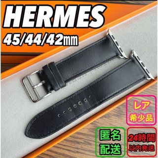 エルメス(Hermes)の1757 Apple Watch エルメス　ボックスカーフ　ブラック　レザー(レザーベルト)