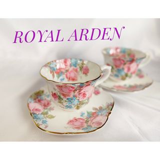 【未使用】ROYAL ARDEN ロイヤルアーデン カップ&ソーサー バラ 2客(グラス/カップ)