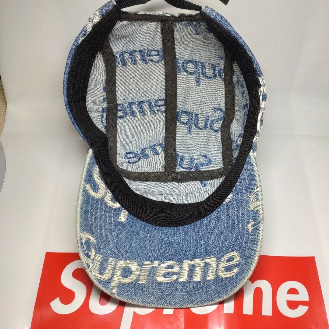 Supreme SS21 Frayed Logos Denim Camp Cap Supreme SS21 Frayed Logos Denim Camp Cap