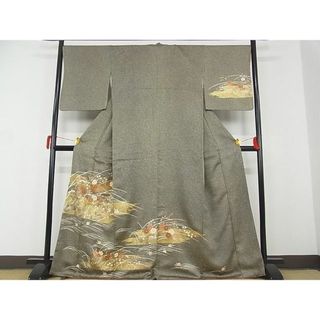 平和屋-こころ店■訪問着　流水枝花文　金彩　正絹　逸品　AAAD6969Bwt(着物)