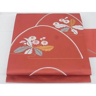 平和屋-こころ店◎九寸名古屋帯　重山花文　金糸　正絹　逸品　AAAD4826Ast(帯)