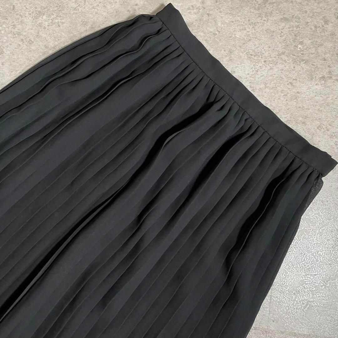 VINTAGE(ヴィンテージ)の日本製 プリーツポリスカート シンプルコーデ ブラック 黒 レディースのスカート(ロングスカート)の商品写真