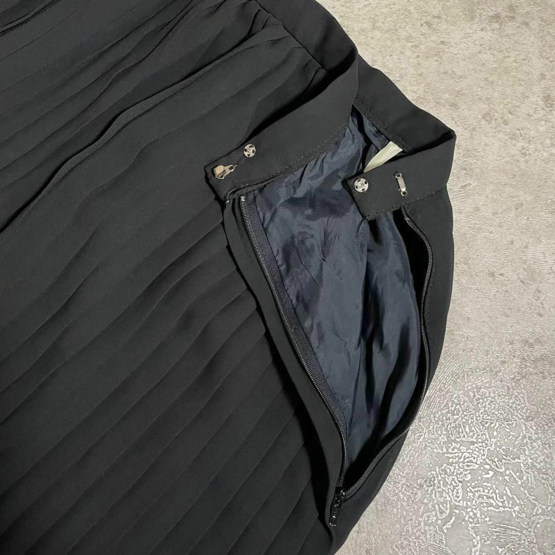 VINTAGE(ヴィンテージ)の日本製 プリーツポリスカート シンプルコーデ ブラック 黒 レディースのスカート(ロングスカート)の商品写真