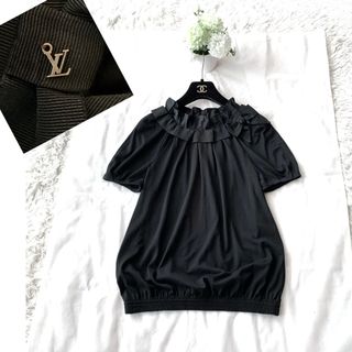 極綺麗‼️LOUIS VUITTON 2連フリル LVプレート ブラウス