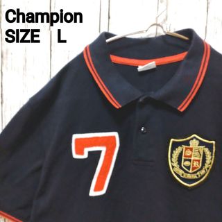 チャンピオン(Champion)のChampion チャンピオン ポロシャツ　刺繍ロゴ　ワッペン　ゆるだぼ(ポロシャツ)