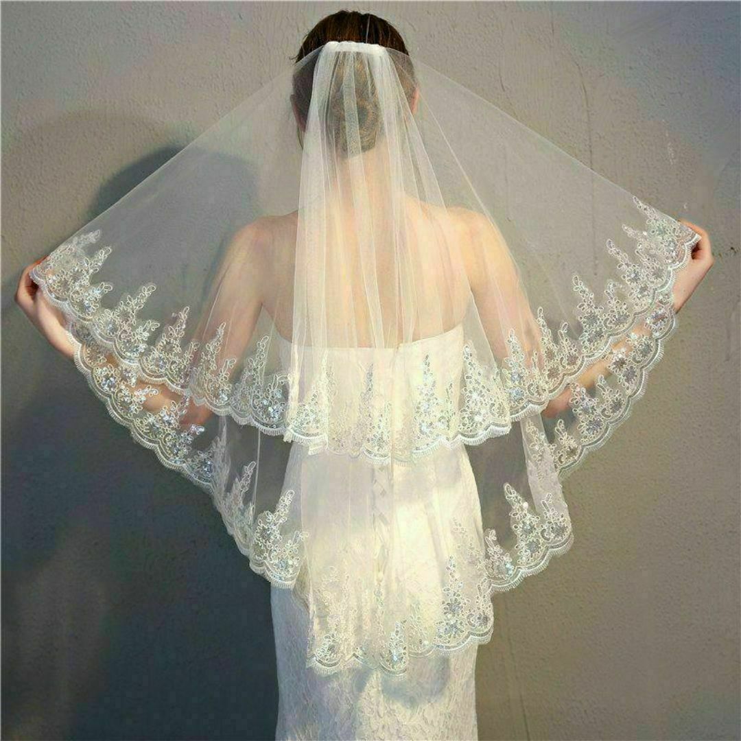 ウエディングベール　コーム　プレ花嫁　結婚式　披露宴　ブライダル　ヘッドドレス レディースのフォーマル/ドレス(ウェディングドレス)の商品写真
