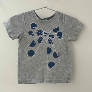 ハッカキッズ(hakka kids)のハッカキッズ　110 Tシャツ　リボン　グレー　半袖(Tシャツ/カットソー)