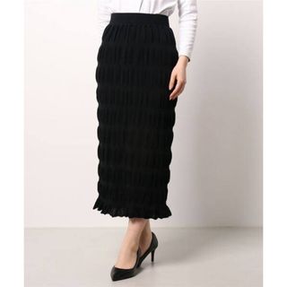 シンゾーン(Shinzone)のTHE SHINZONE SHIRRING KNIT SKIRT ブラック 黒(ロングスカート)