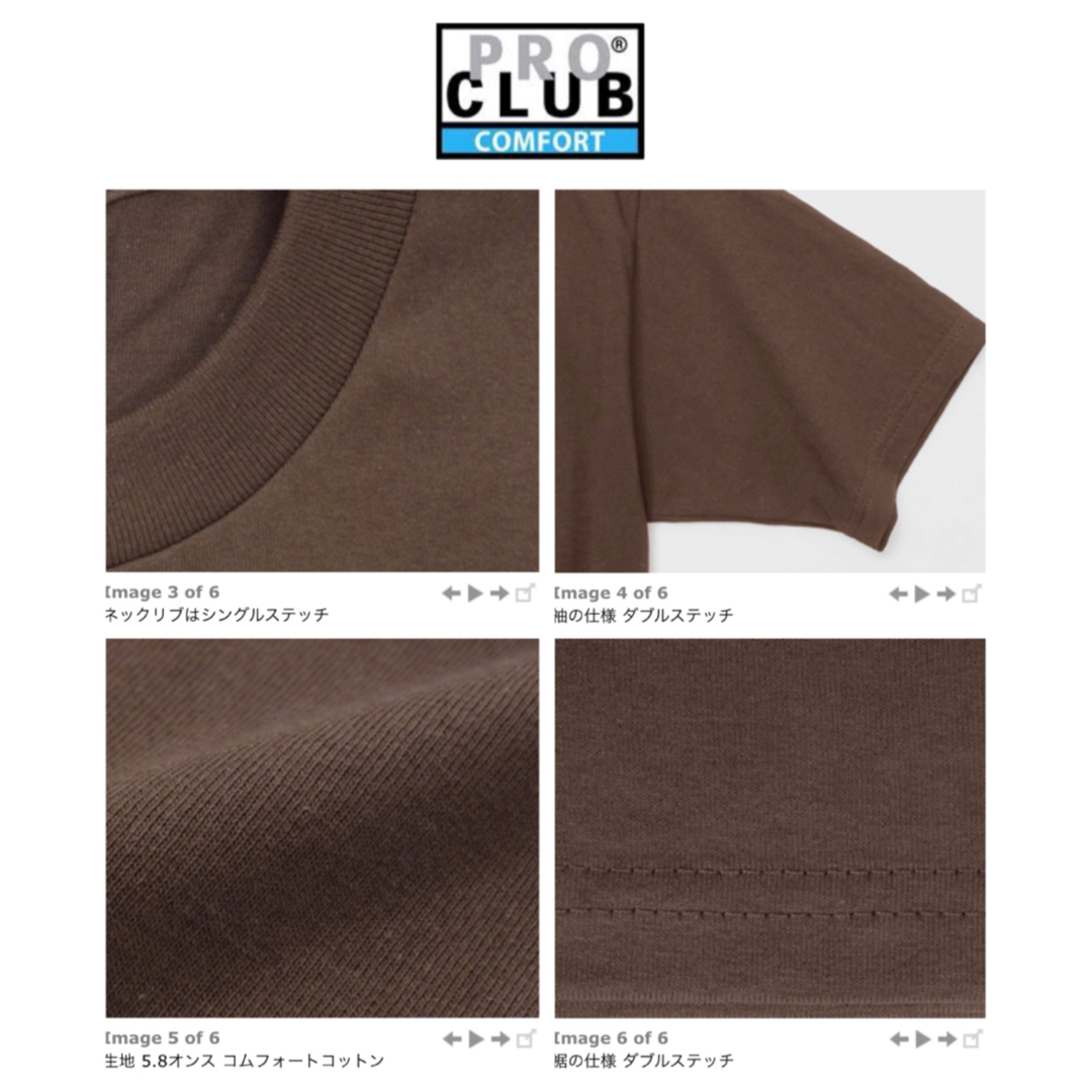 PRO CLUB プロクラブ 5.8oz コムフォートTシャツ　ブラック　2XL メンズのトップス(Tシャツ/カットソー(半袖/袖なし))の商品写真