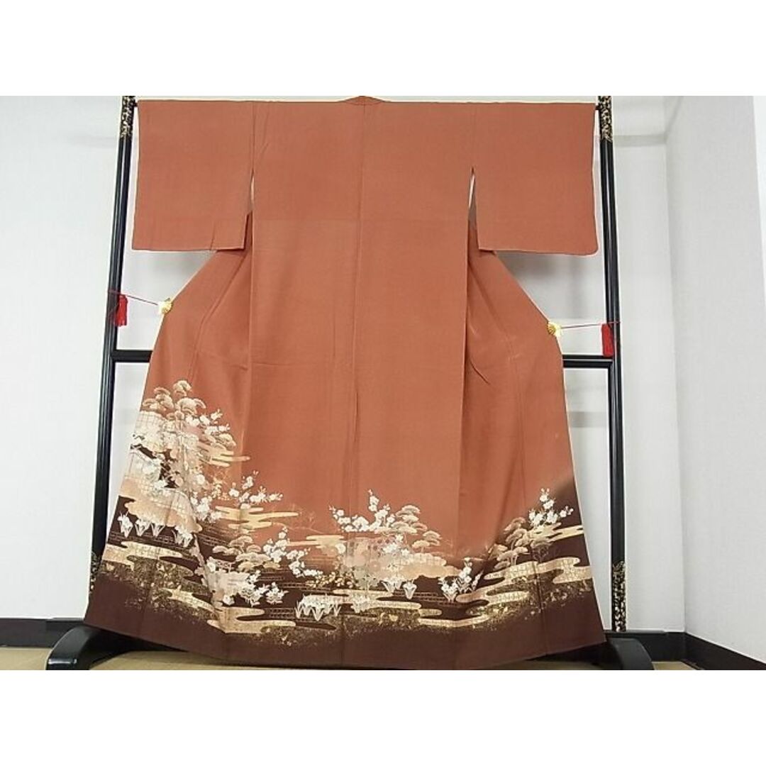 平和屋-こころ店■上質な小紋　折り鶴　正絹　逸品　AAAD7260Acs レディースの水着/浴衣(着物)の商品写真