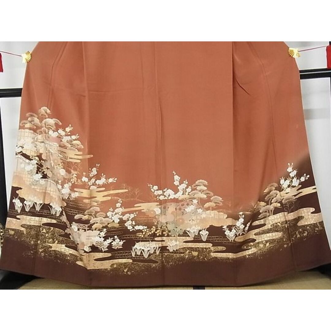 平和屋-こころ店■上質な小紋　折り鶴　正絹　逸品　AAAD7260Acs レディースの水着/浴衣(着物)の商品写真