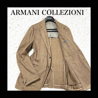 アルマーニ コレツィオーニ(ARMANI COLLEZIONI)のアルマーニコレツォーニ　テーラードジャケット　リネン　シングル　茶　50 L(テーラードジャケット)