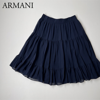ジョルジオアルマーニ(Giorgio Armani)の美品　GIORGIO ARMANI ジョルジオアルマーニ　フレアスカート　シルク(ひざ丈スカート)