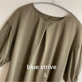 美品　上質　blue strive ブルーストライプ　大人可愛い　カットソー(カットソー(半袖/袖なし))