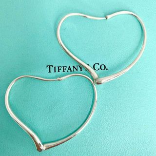 ティファニー(Tiffany & Co.)のティファニー 美品 オープンハート フープ ピアス ミディアム x16(ピアス)