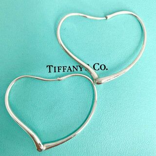 ティファニー(Tiffany & Co.)のティファニー 美品 オープンハート フープ ピアス ミディアム x16(ピアス)