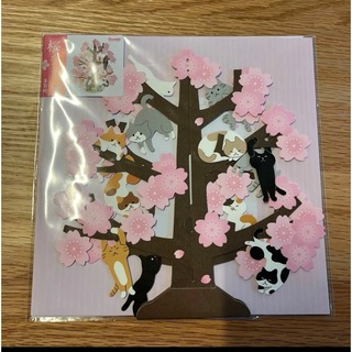 猫　桜　グリーティングカード　メッセージカード(カード/レター/ラッピング)