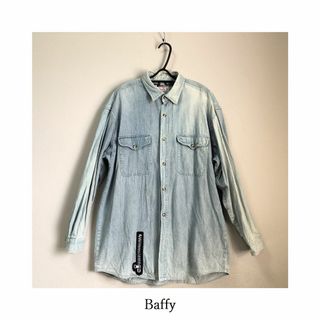 ダンガリーシャツ デニムシャツ Baffy Yシャツ メンズ 古着 L アメカジ(シャツ)