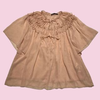 ザラ(ZARA)のy2k フェアリーコア zara ザラ　ブラウス　リボン　フリル　ピンク(シャツ/ブラウス(半袖/袖なし))