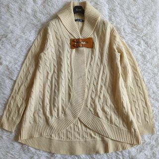 Ralph Lauren - 【大きいサイズ】ラルフローレン  カシミヤ混 カーディガン ケーブル編み 牛革