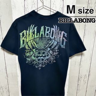 ビラボン(billabong)のBILLABONG　Tシャツ　M　ネイビー　ビッグプリント　コットン　USA古着(Tシャツ/カットソー(半袖/袖なし))