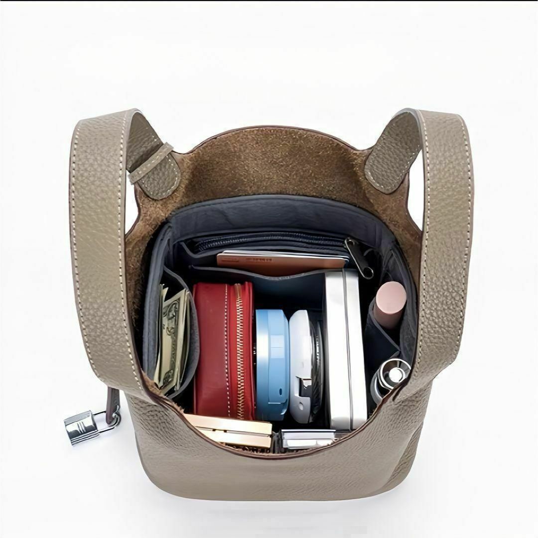 【ブラックPM】バッグインバッグ　インナーバッグ　ピコタン　大容量　おしゃれ レディースのバッグ(その他)の商品写真