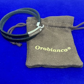 オロビアンコ(Orobianco)の美品/OROBIANCO/オロビアンコ レザー Wループブレスレットsilver(ブレスレット)