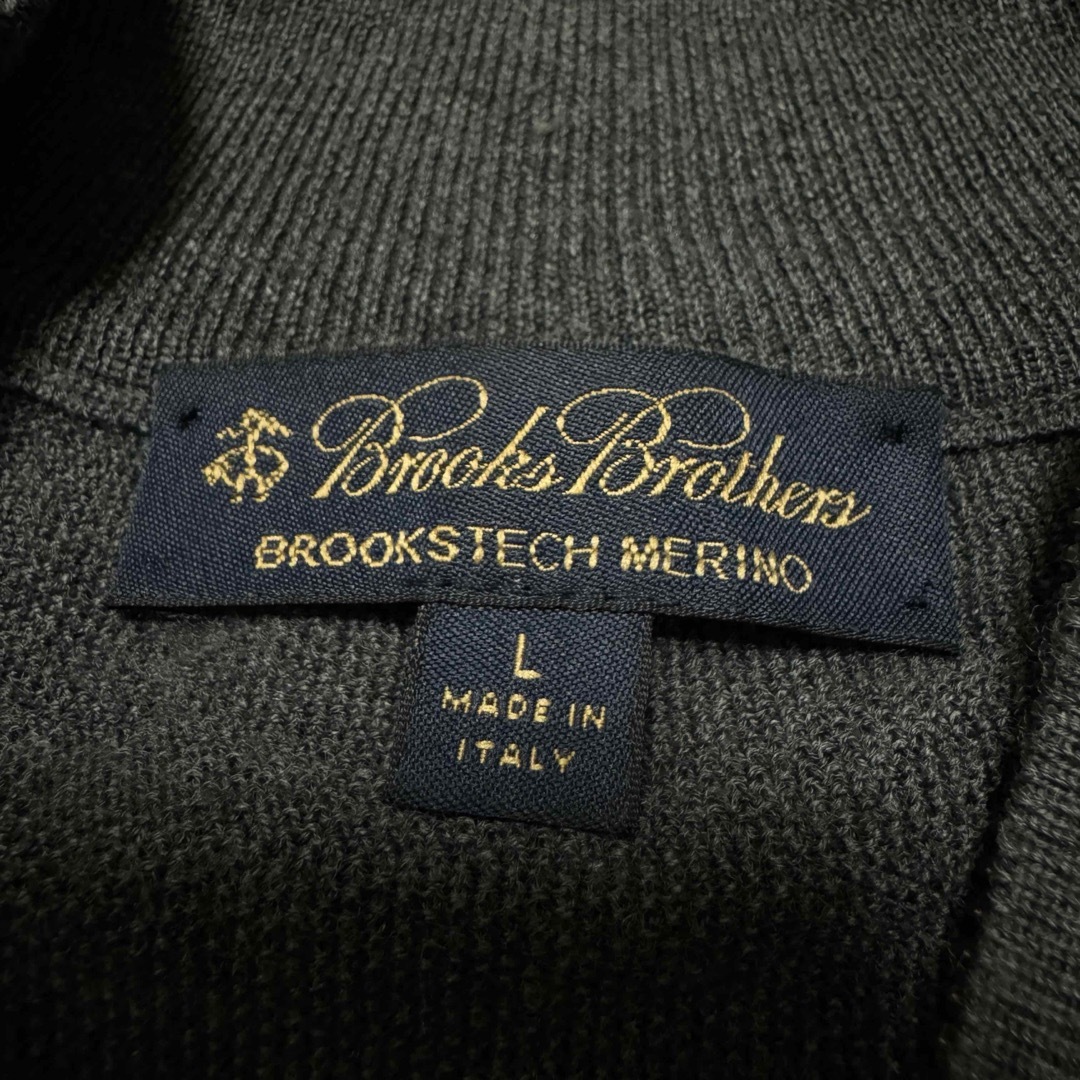 Brooks Brothers(ブルックスブラザース)のBROOKS BROTHERS イタリア製 ハーフジップセーター グレー L メンズのトップス(ニット/セーター)の商品写真