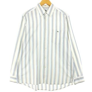 ラコステ(LACOSTE)の古着 ラコステ LACOSTE フランス企画 長袖 ボタンダウンストライプシャツ 42 メンズL /eaa445716(シャツ)