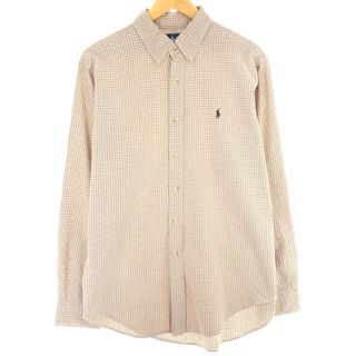 ラルフローレン(Ralph Lauren)の古着 ラルフローレン Ralph Lauren 長袖 ボタンダウンチェックシャツ メンズL ボタンダウン /eaa442229(シャツ)