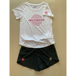 ニューバランス(New Balance)のランニングウェア　上下セット　桜マーク付き(ウェア)