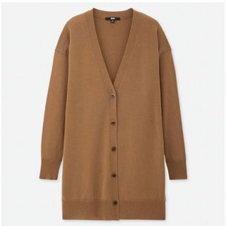 ユニクロ(UNIQLO)の★人気 UNIQLO エクストラファインメリノＶネックロングカーディガン S(カーディガン)